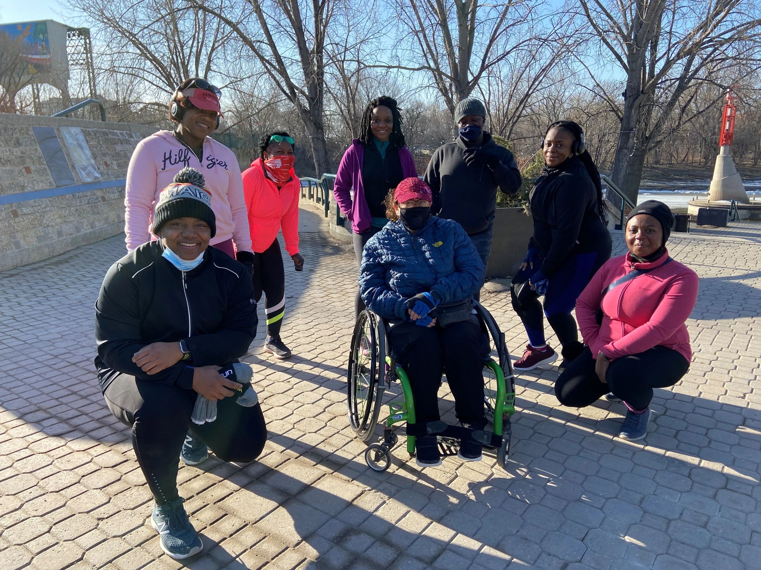 Inclusive community group at waterfront