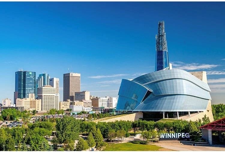 Winnipeg cityscape featuring the Canadian Museum for Human Rights